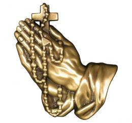 BRONZE RIGHT HANDS WITH ROSARY